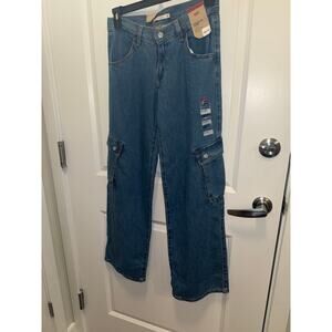 Levi’s Superlow Loose Cargo Jeans Women 26x32 NWT Wide Leg Baggy Denim